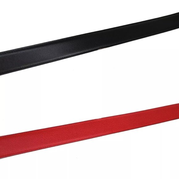 HERMES H Logo Constance Reversible Buckle Belt #70 Leather Black Red 72RH304 - Picture 3 of 12